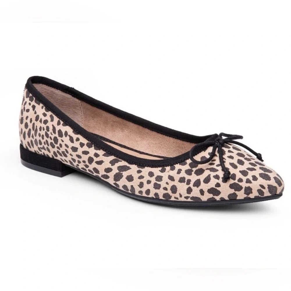 Me Too Cheetah Animal Print Pointed Toe Ballet Flat Shoes 8.5 New - Picture 1 of 12